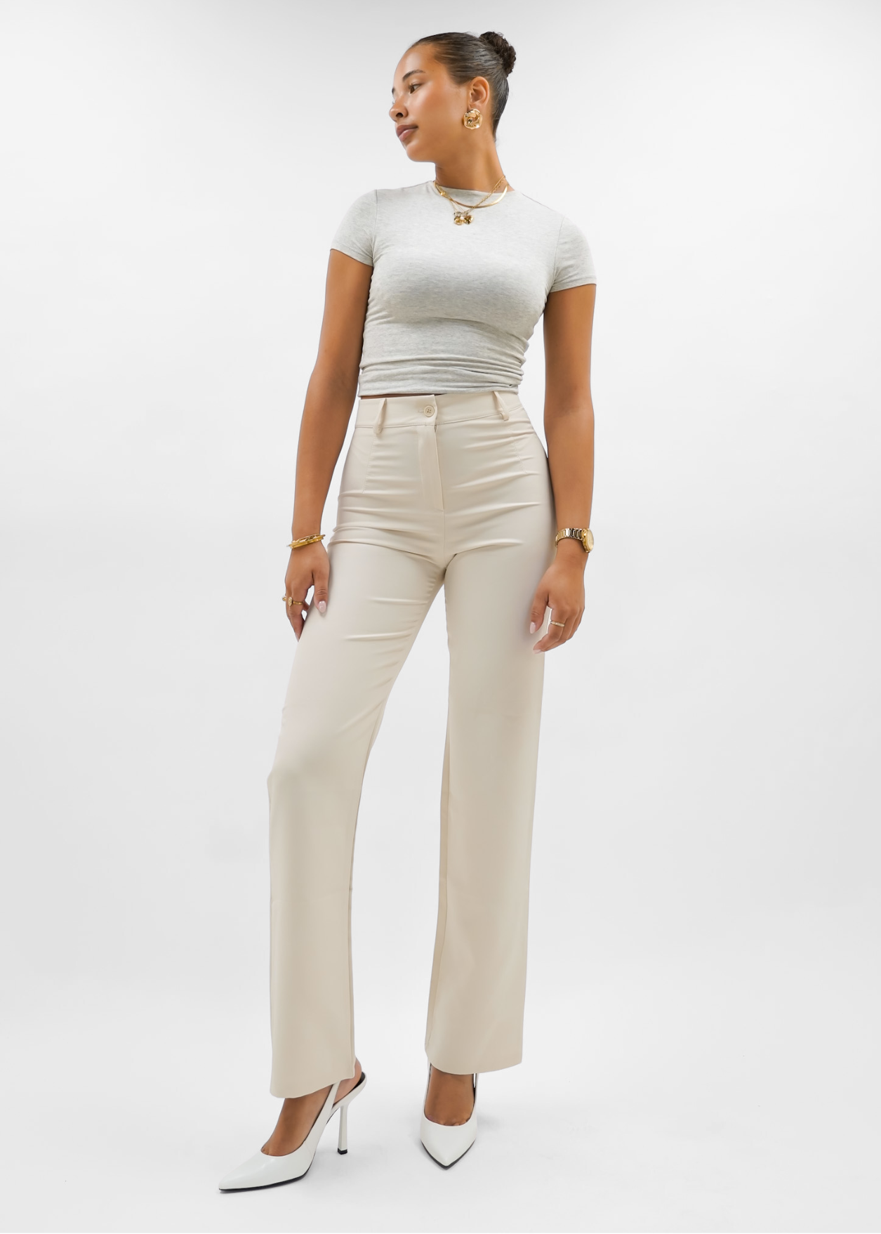 Straight leg pants classic crème (tall)