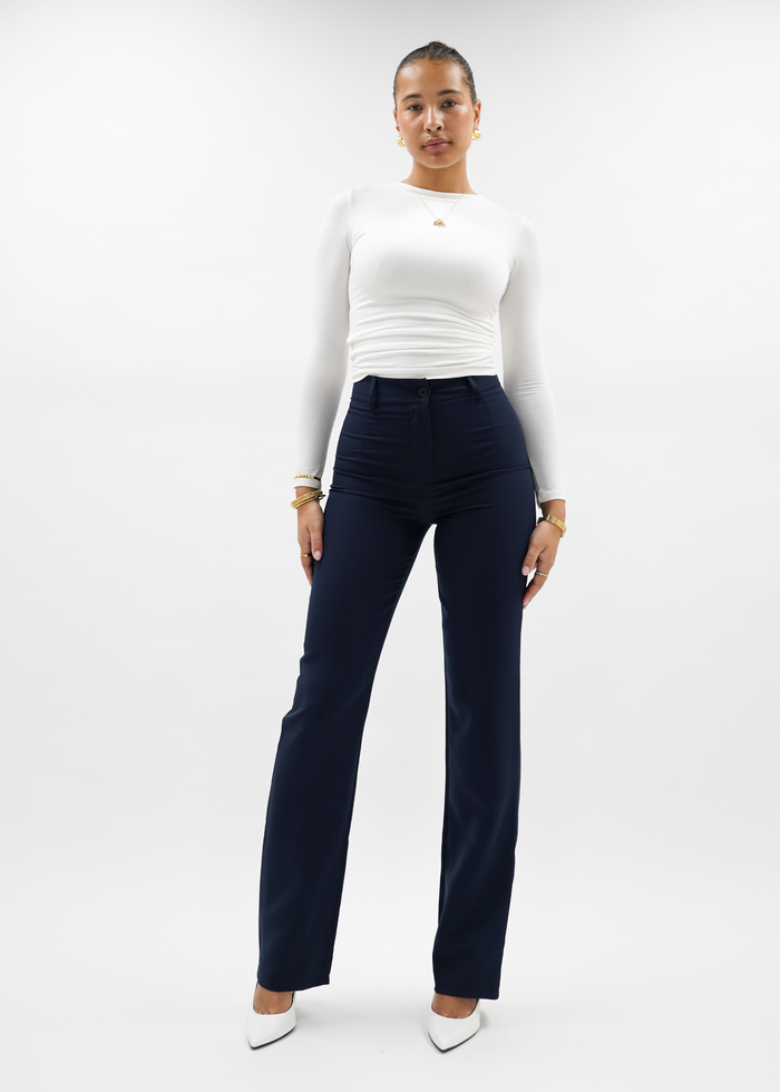 Blue Stripe Straight Leg Pants