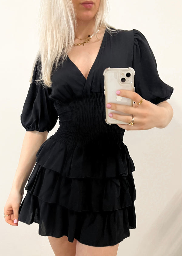 Robe d'été col v noir