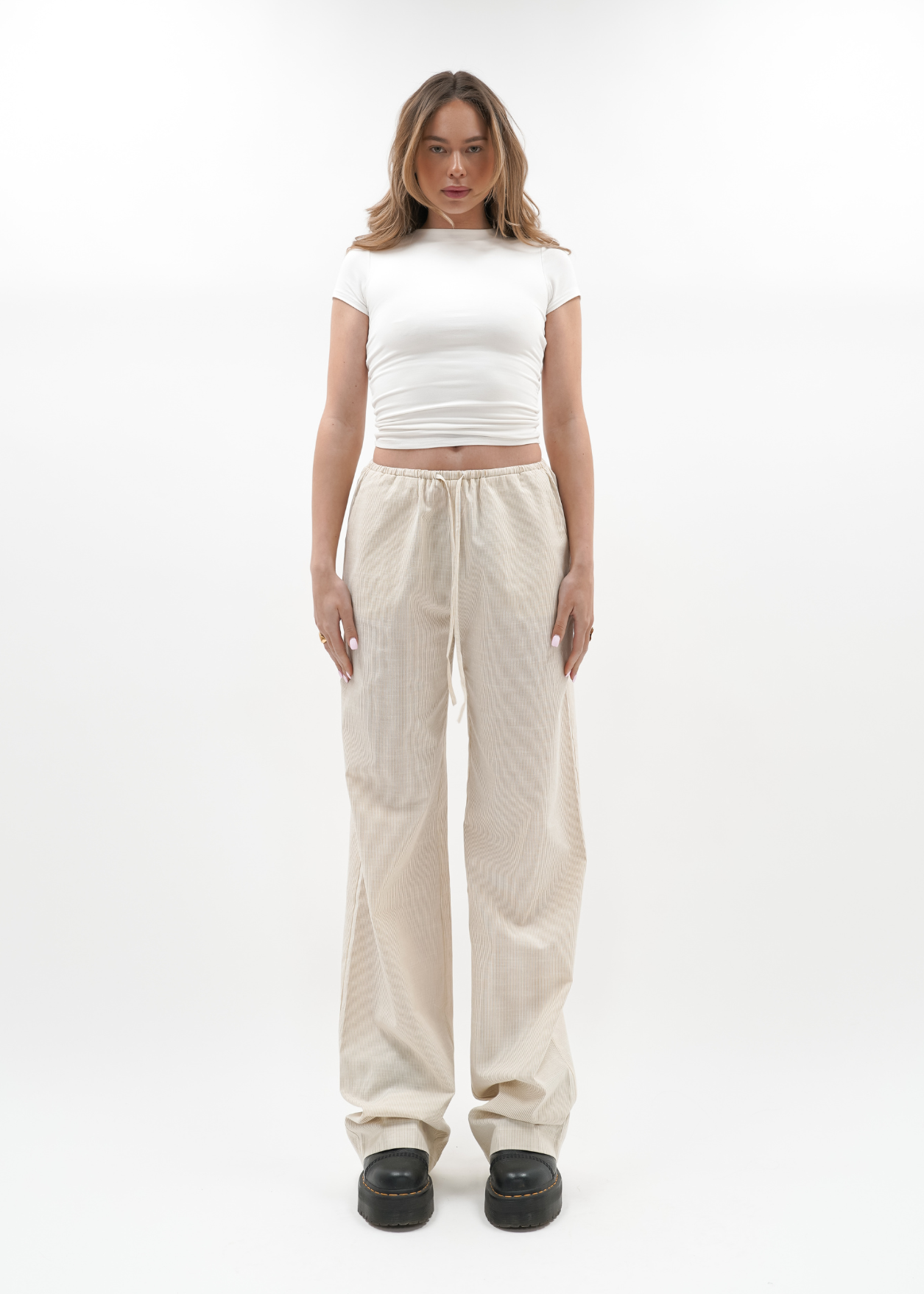 Striped pants (TALL) crème