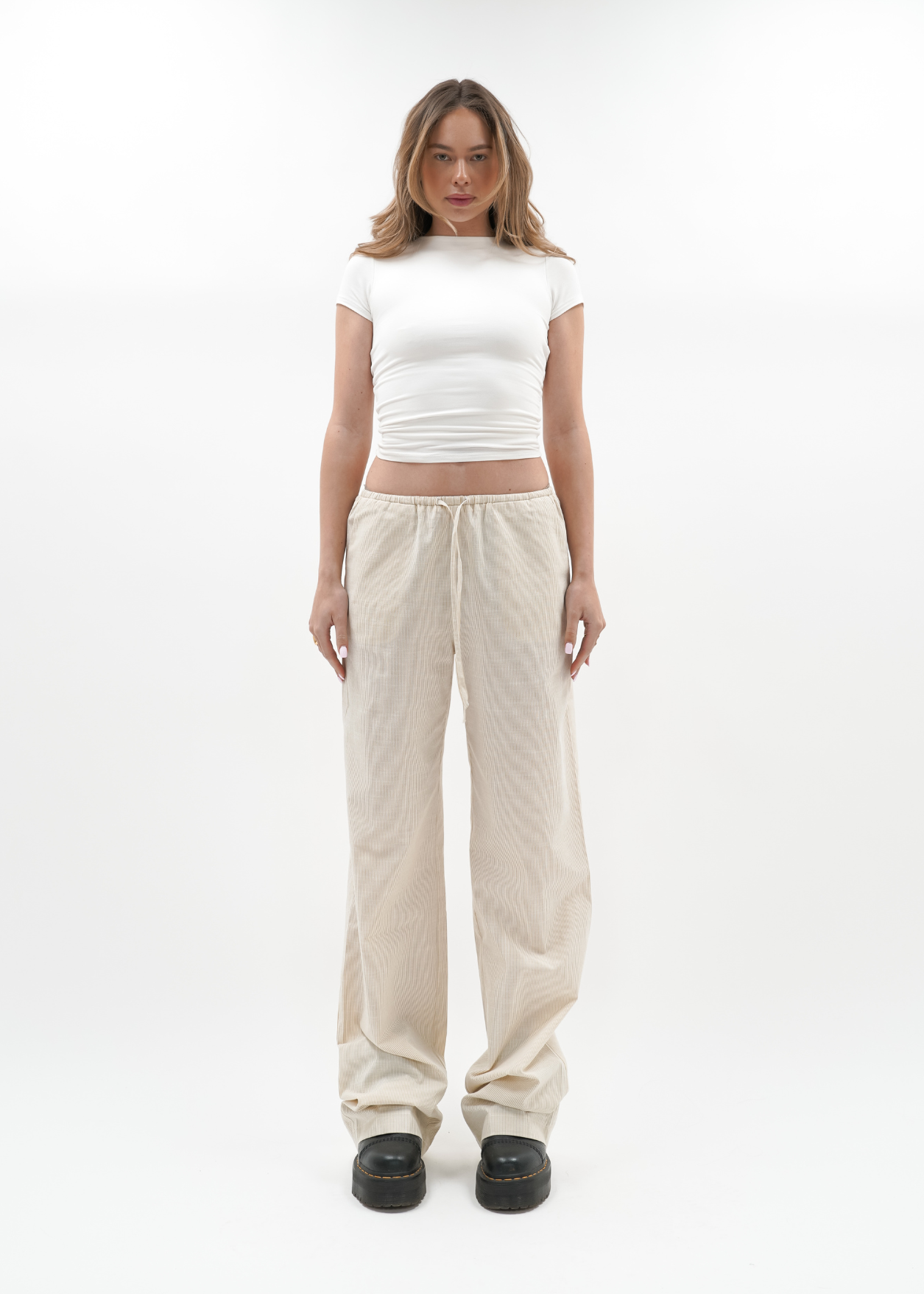 Striped pants (TALL) crème