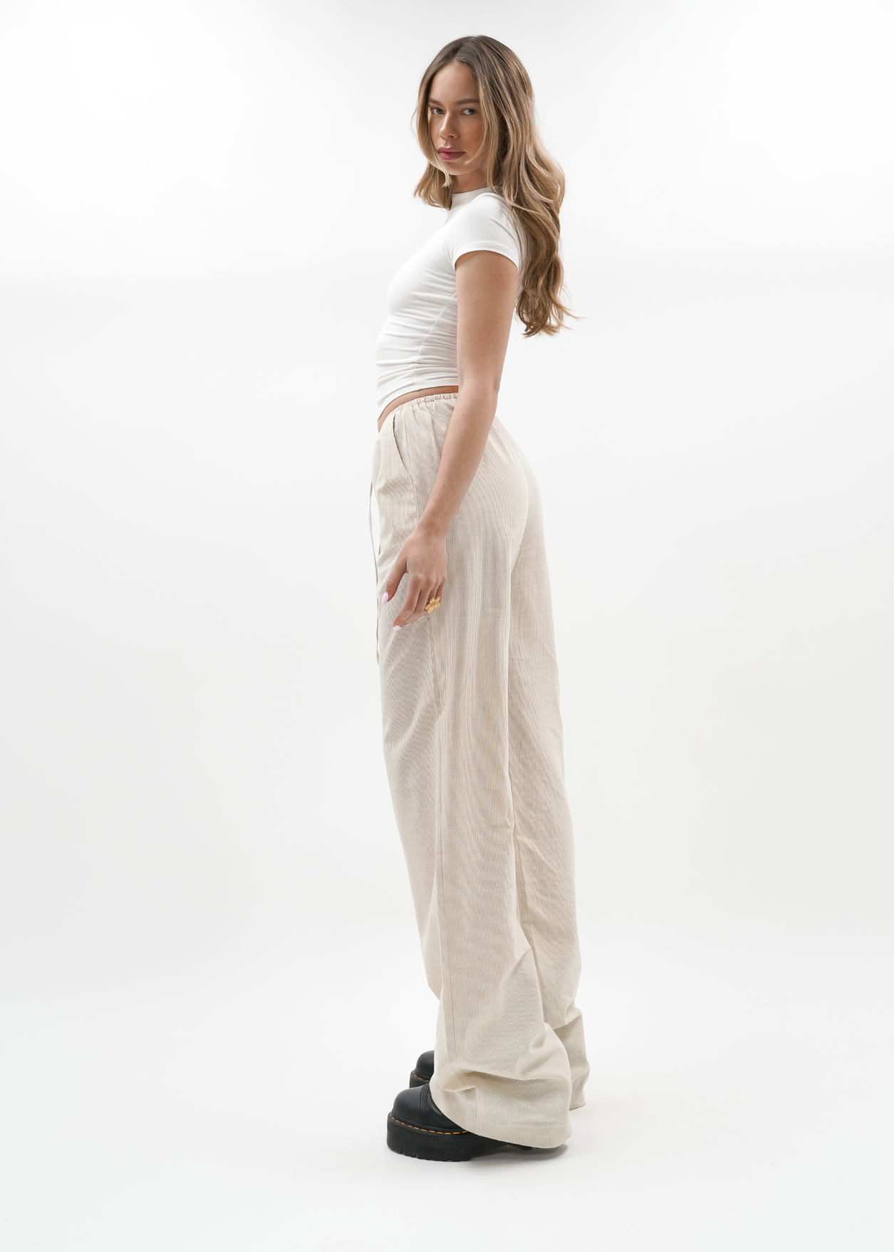 Striped pants (TALL) crème