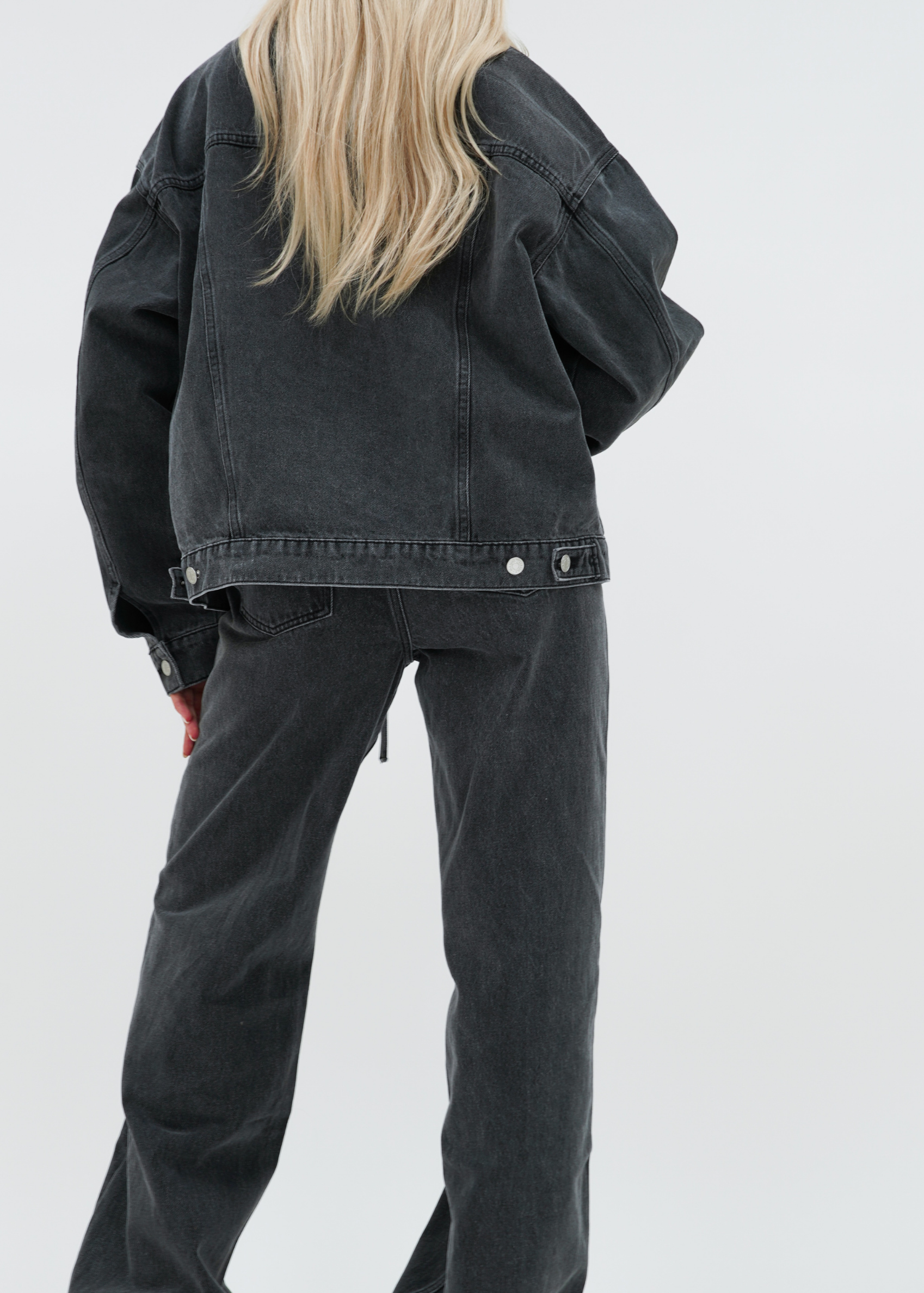 Oversized denim jacket dark washed grey (tall)