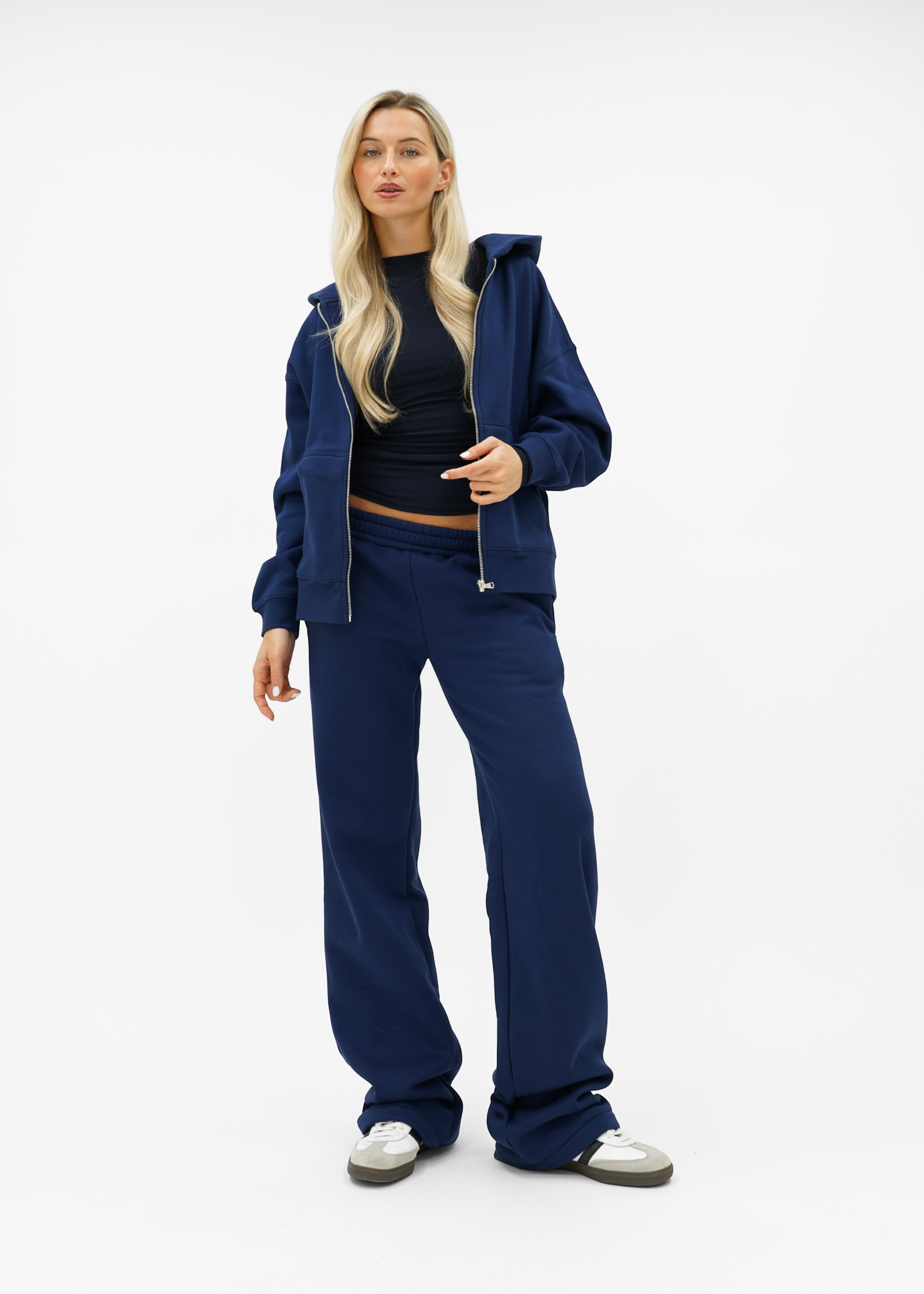 Basic zip hoodie night blue (tall)