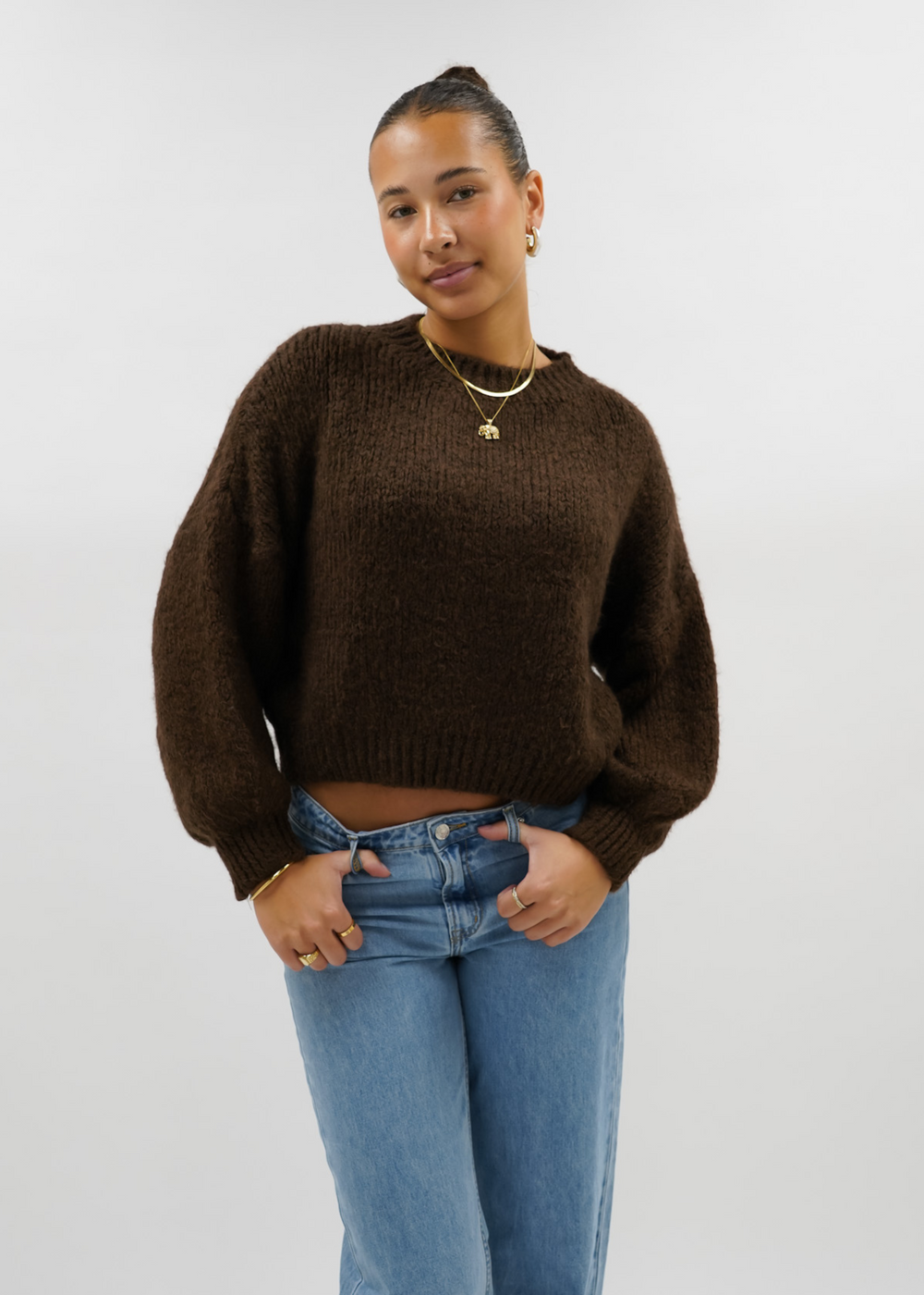 N-Latora Mohair Knit Dark Brown Chocolate