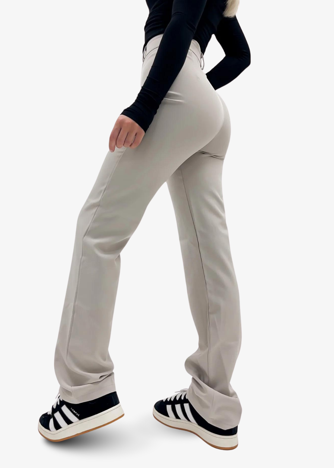 Pantalon droit classique gris crème (TALL)