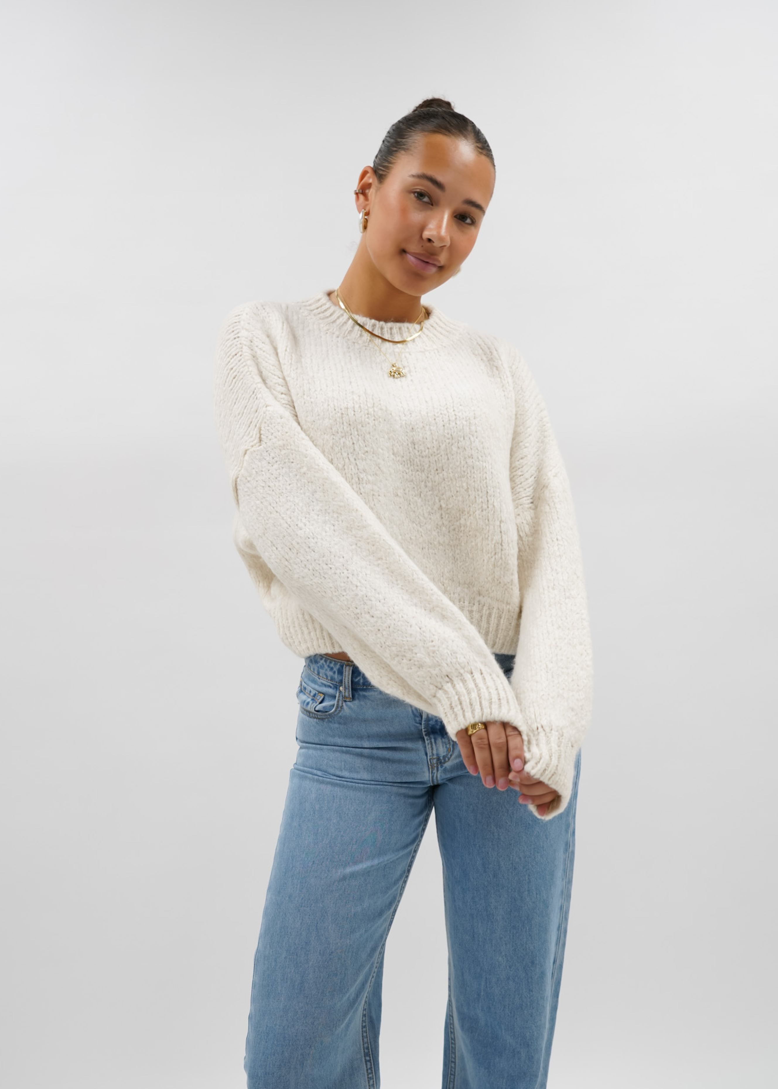 Knitted sweater crème
