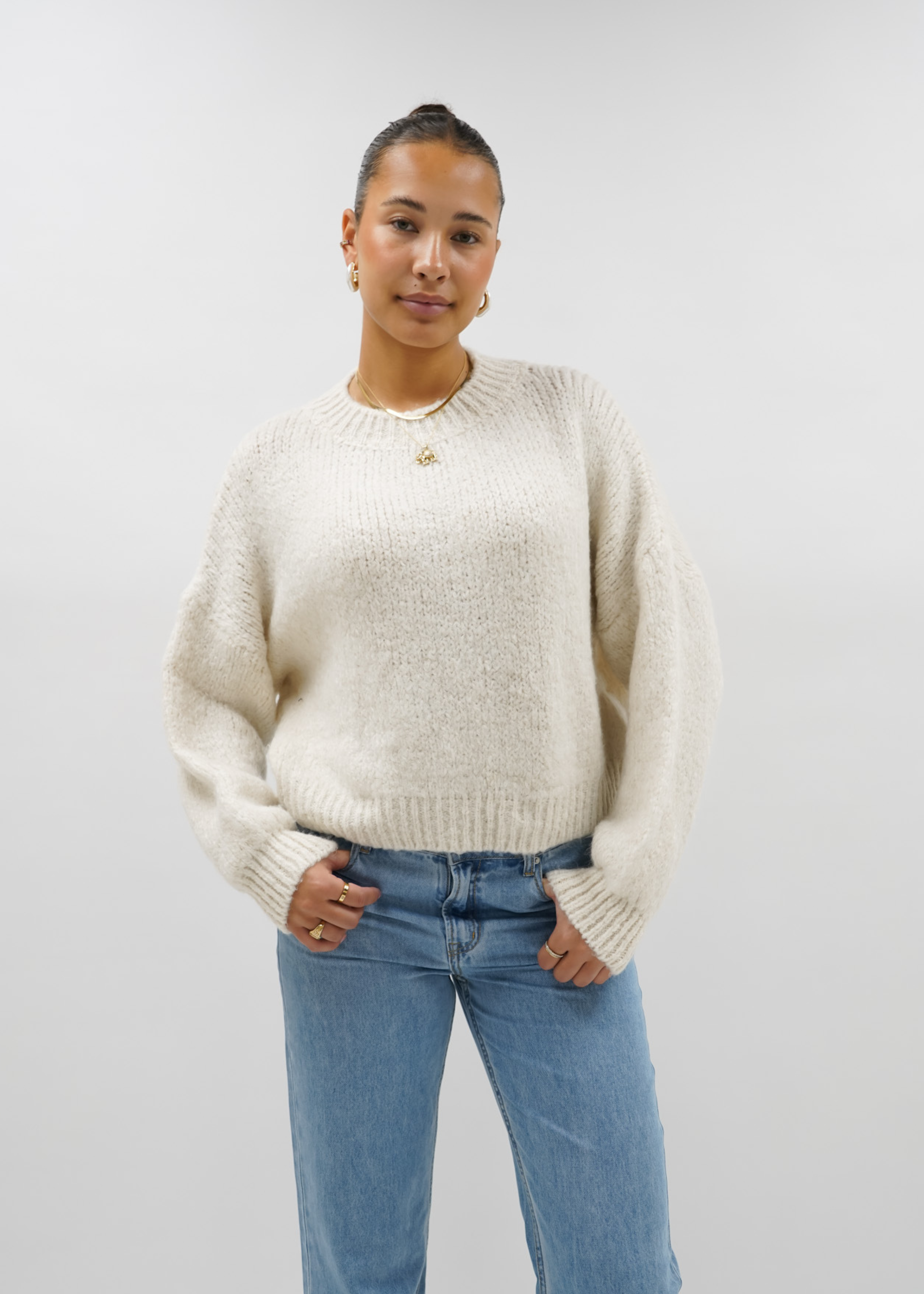 Knitted sweater crème