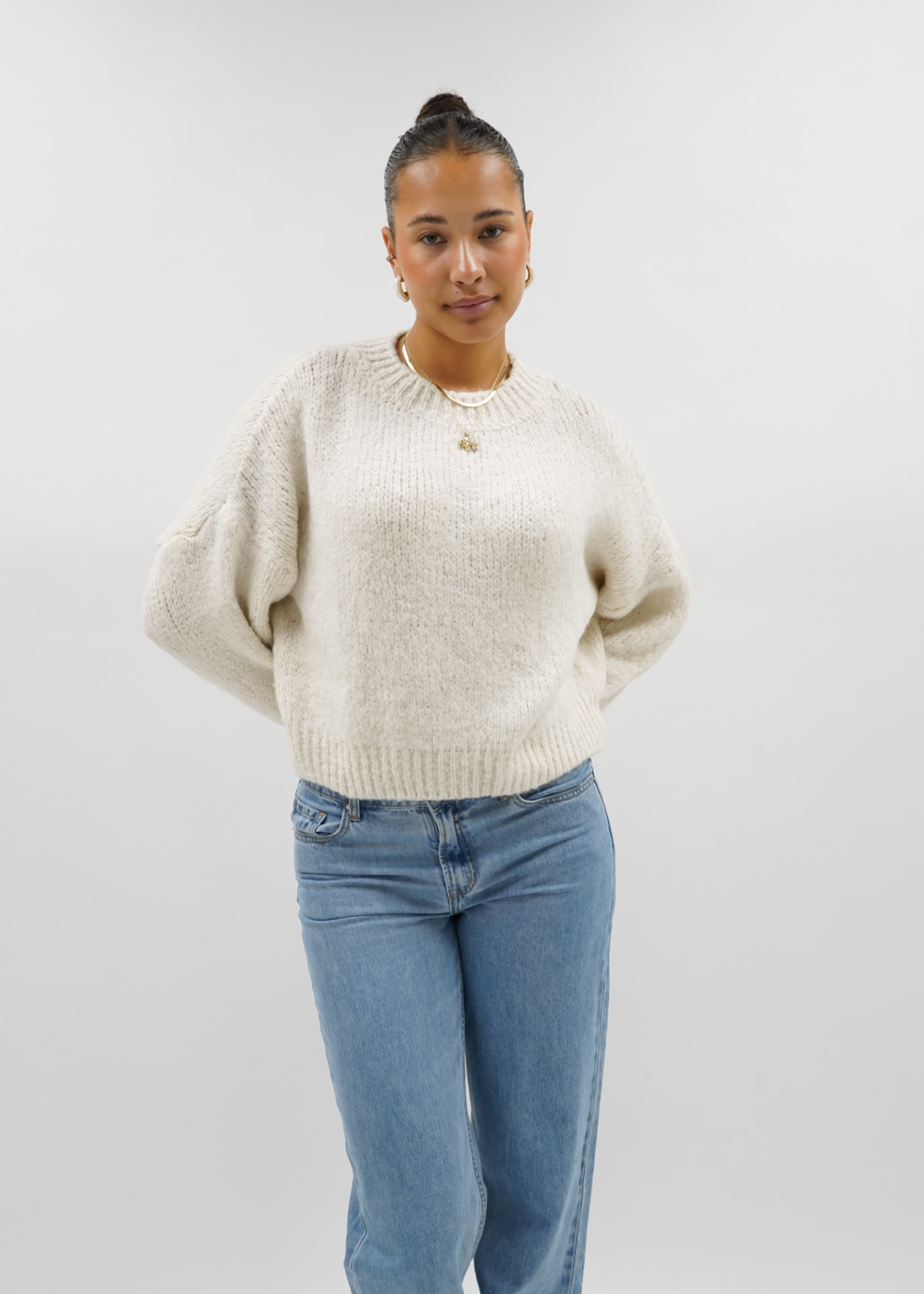 Knitted sweater crème
