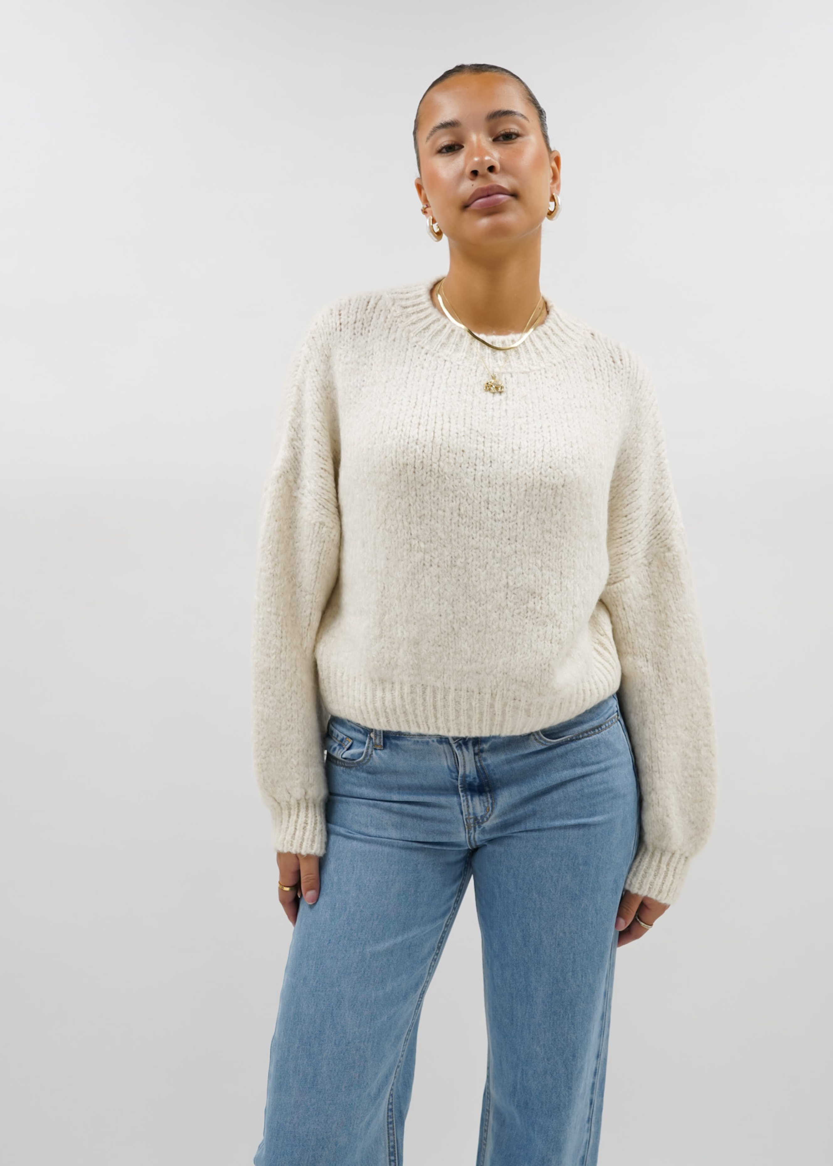 Knitted sweater crème