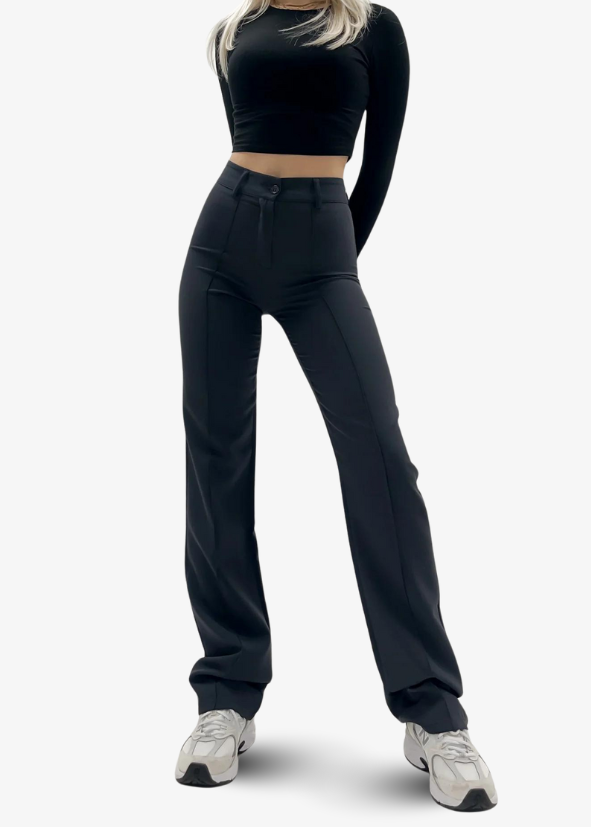 Straight leg pants with pressfold anthracite (TALL)