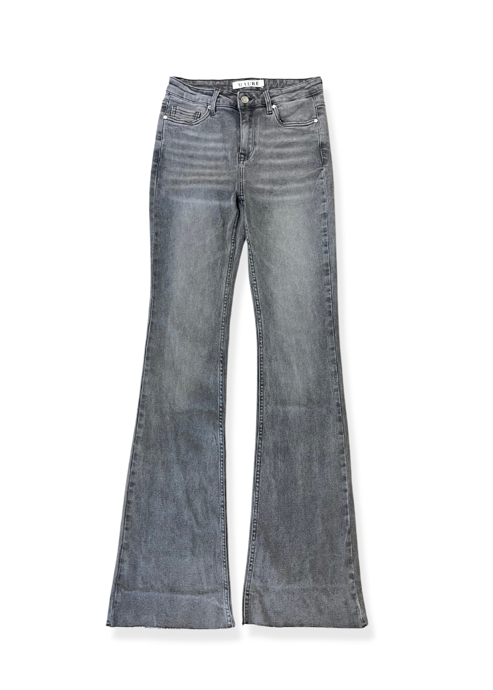 Mid waist flared jeans gray