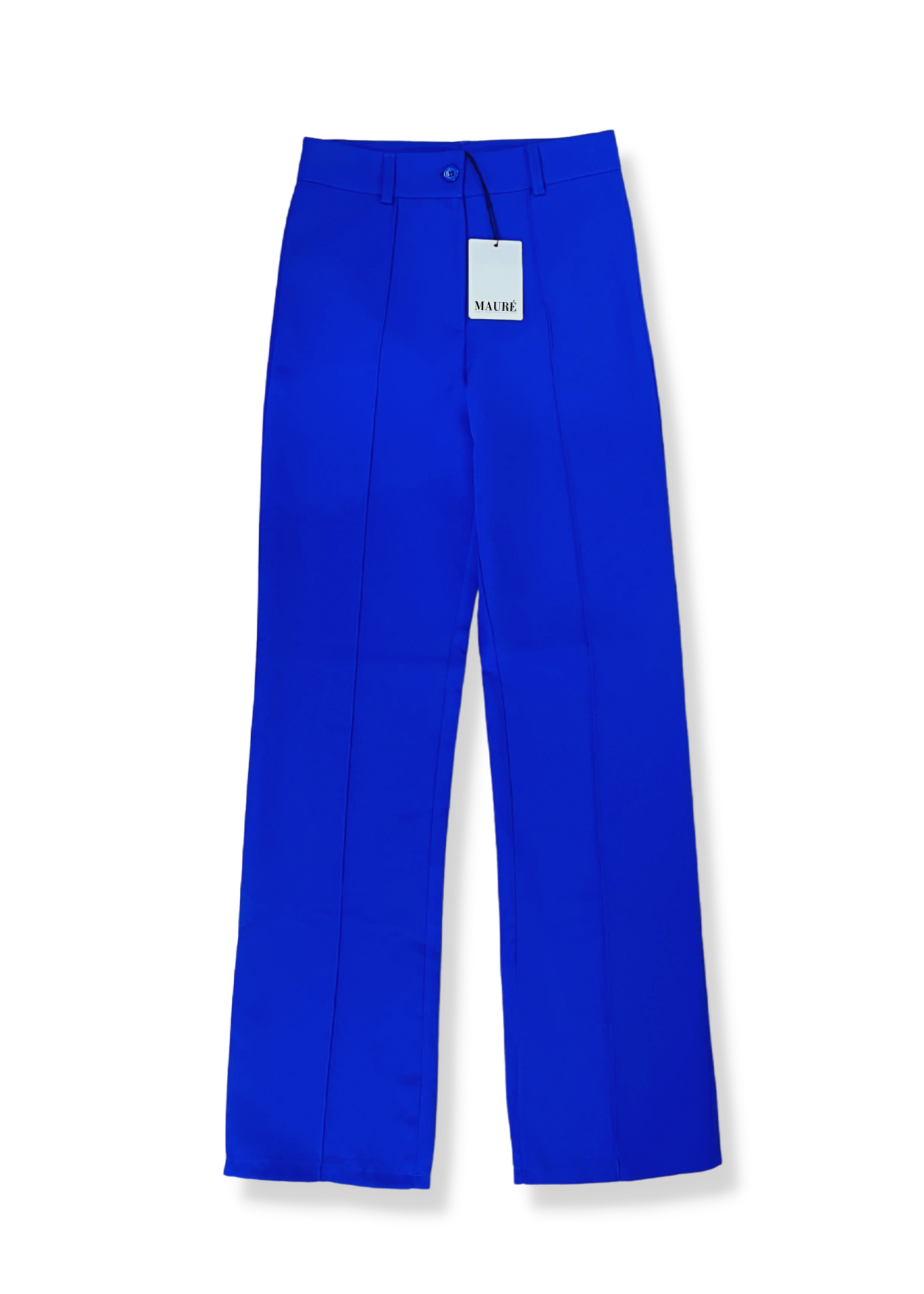 Pantalon droit avec pli à presser bleu électrique (TALL)