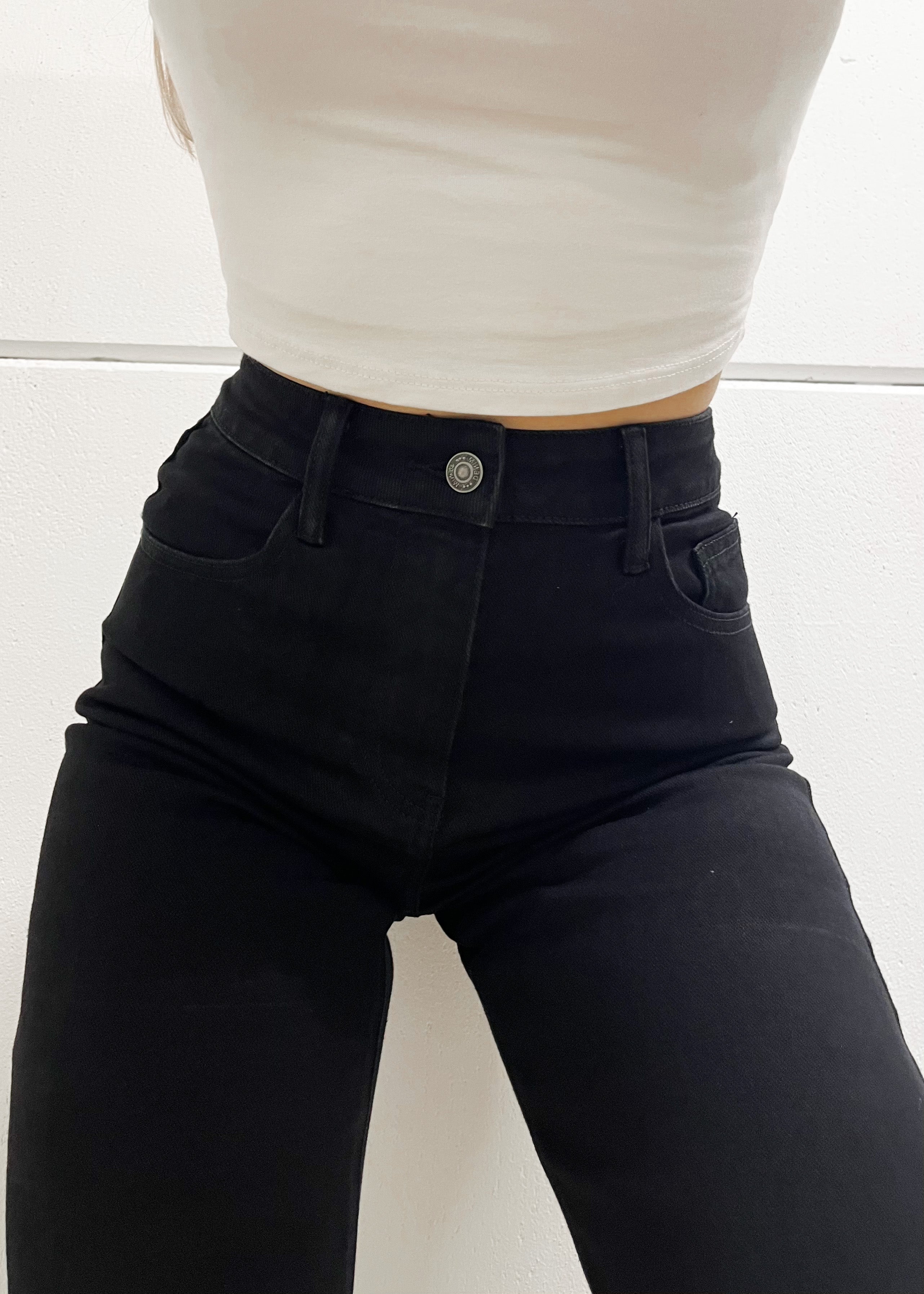 Jeans mit geradem Bein, Schwarz 10