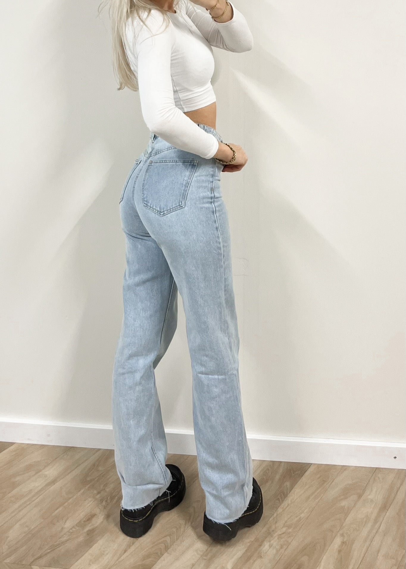 High waist straight leg jeans blue (TALL)