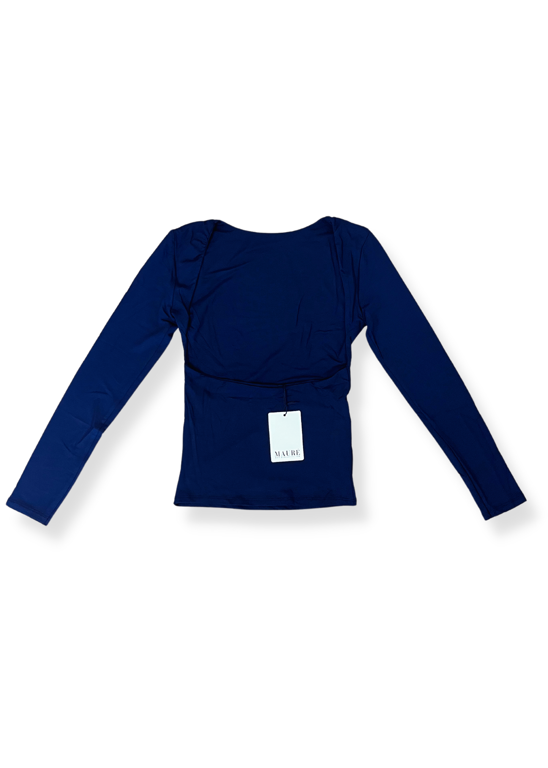 Long sleeve backless top Night blue