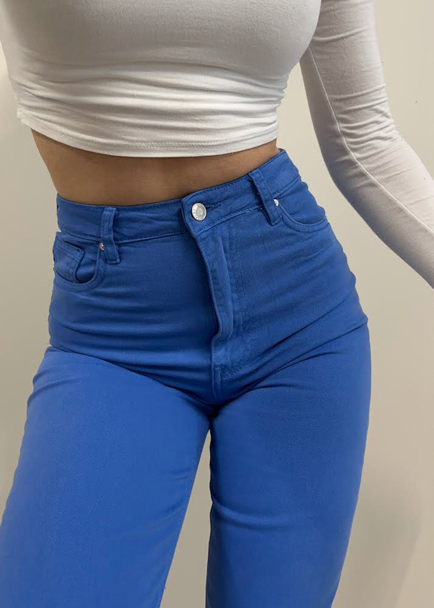 High waist straight leg jeans royal blue (REGULAR)