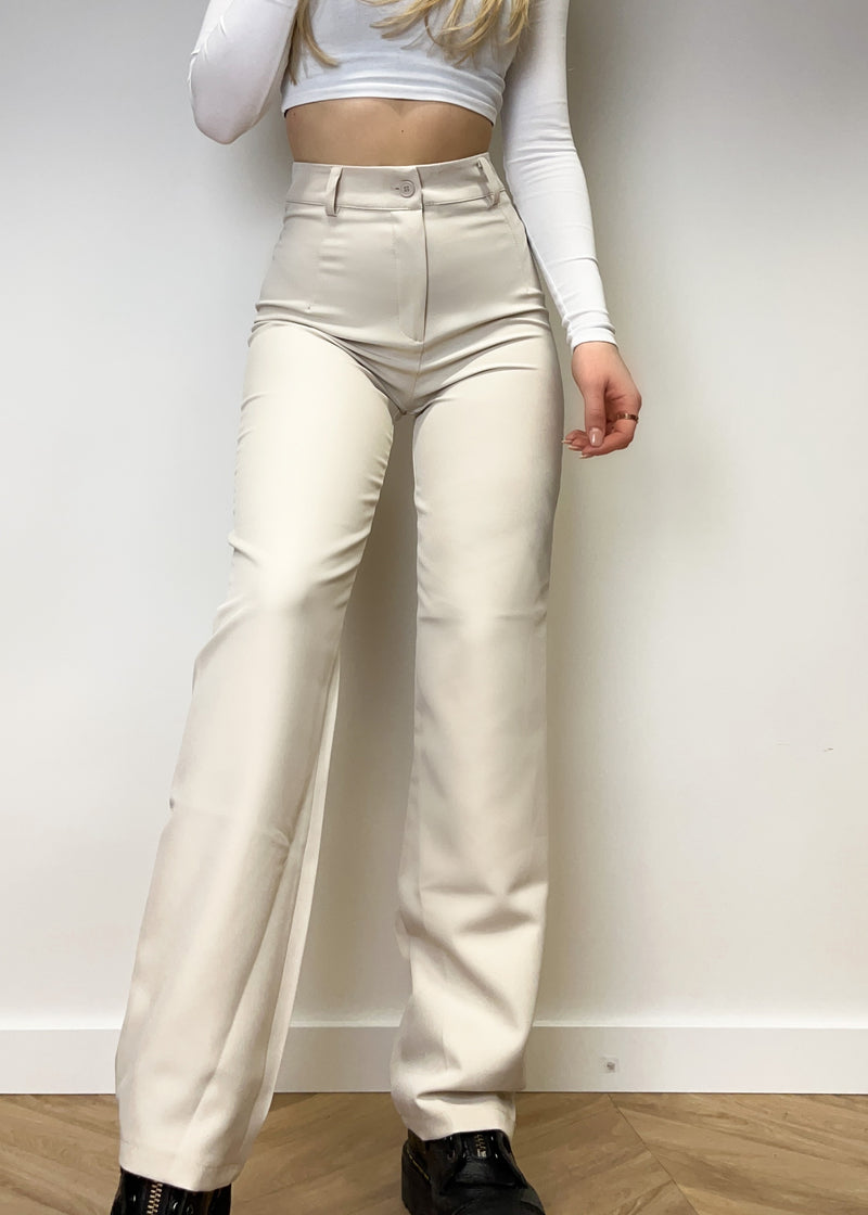 Hose mit geradem Bein creme (REGULAR)
