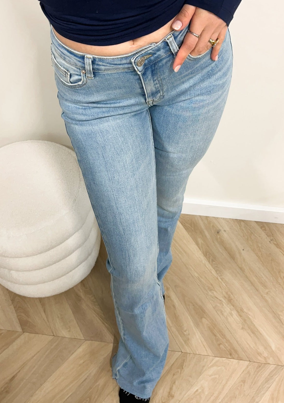 Mid waist flared jeans blue
