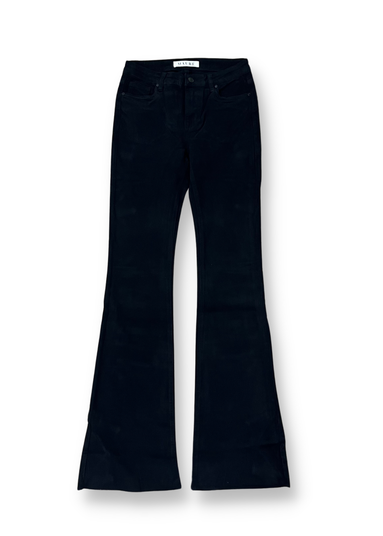Mid waist flared jeans black