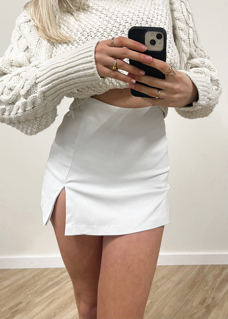 Skort mit schlitz white