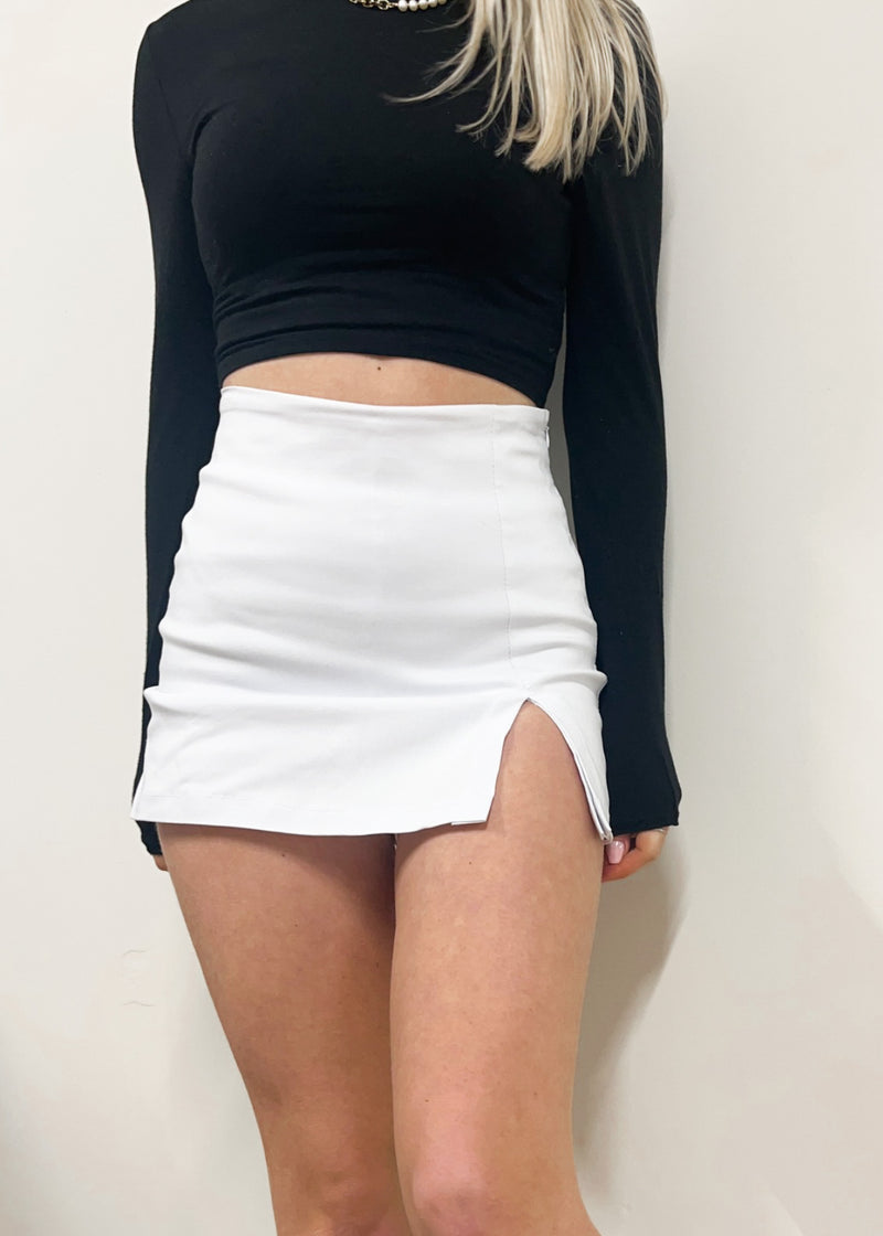 Skort mit schlitz white