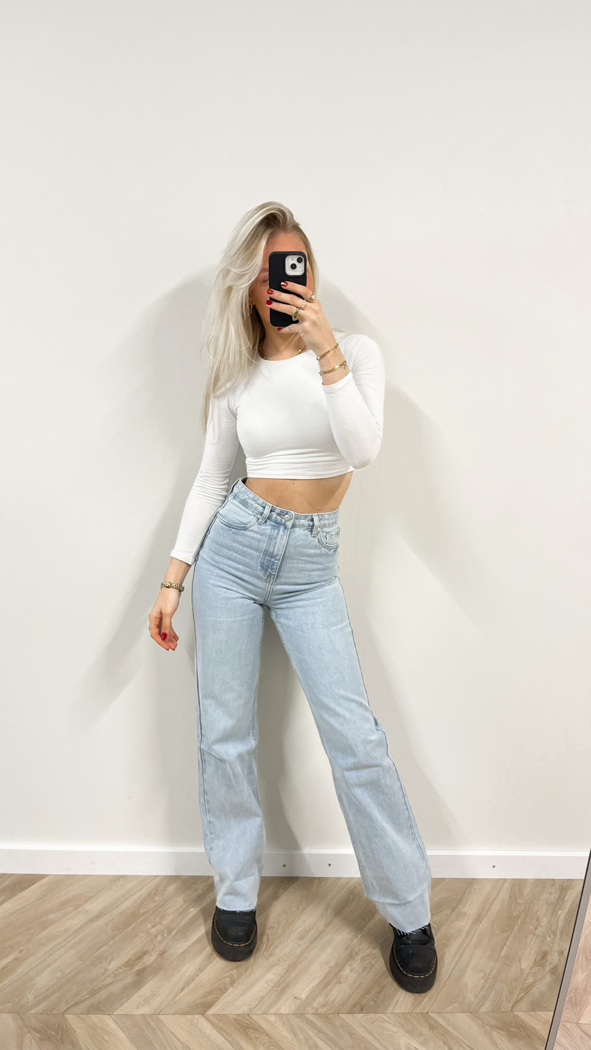 High waist straight leg jeans blue (TALL)